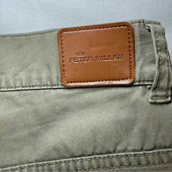 Peter Millar 5-Pocket Pants Men 36 x 29 Military Green Khaki Pima Cotton Casual - Picture 6 of 8
